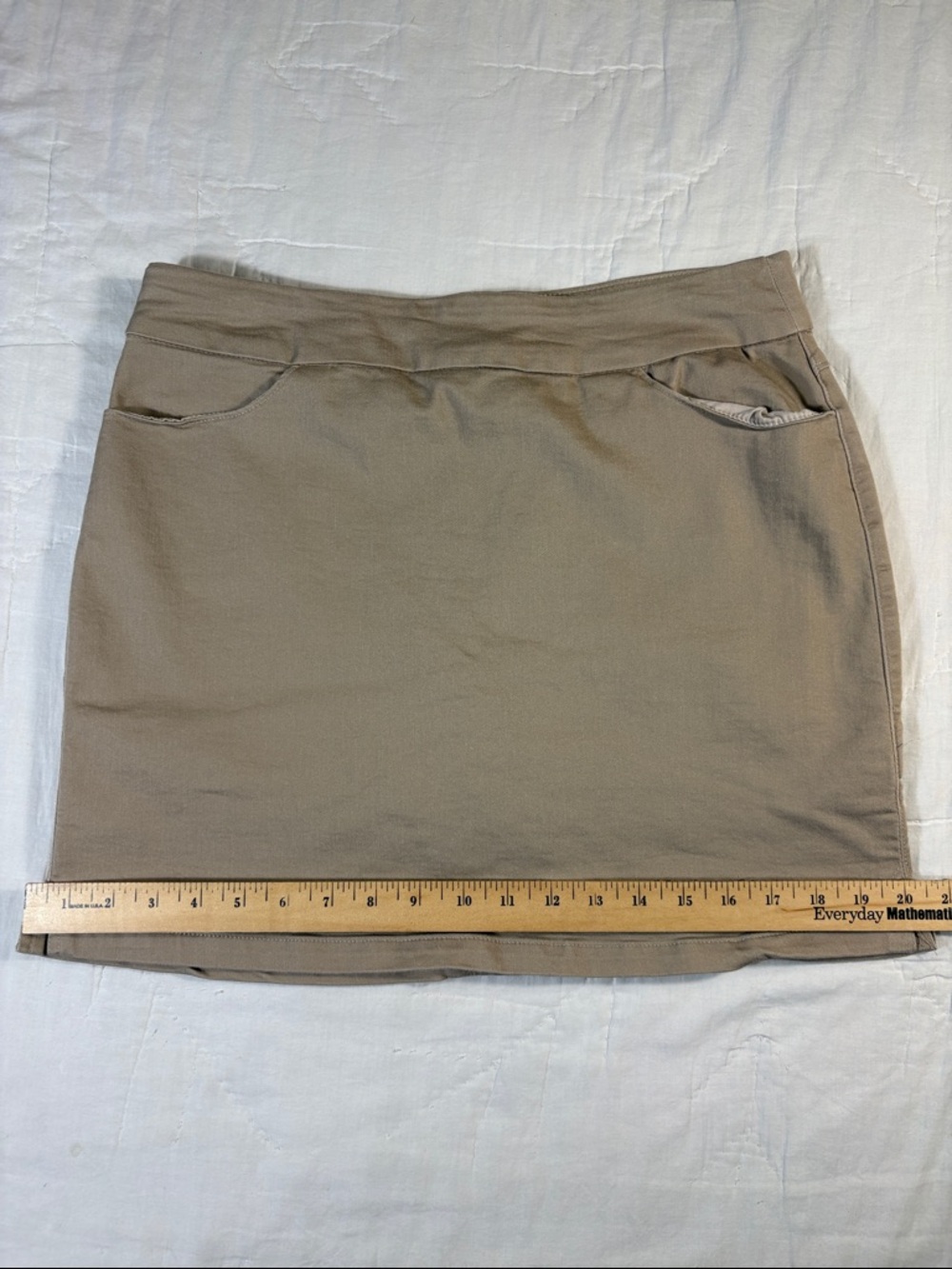 Briggs New York Petite 8P Tan Comfort Waistband Skort Coastal Grandma Mini Skirt - Picture 8 of 10